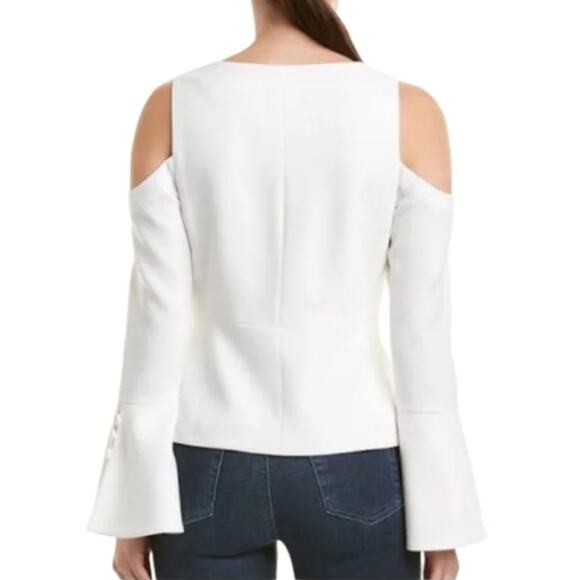 ALEXIS Noere Asymmetrical Cold Shoulder Artsy Top White Sz S $170 {NN10} - Picture 3 of 7